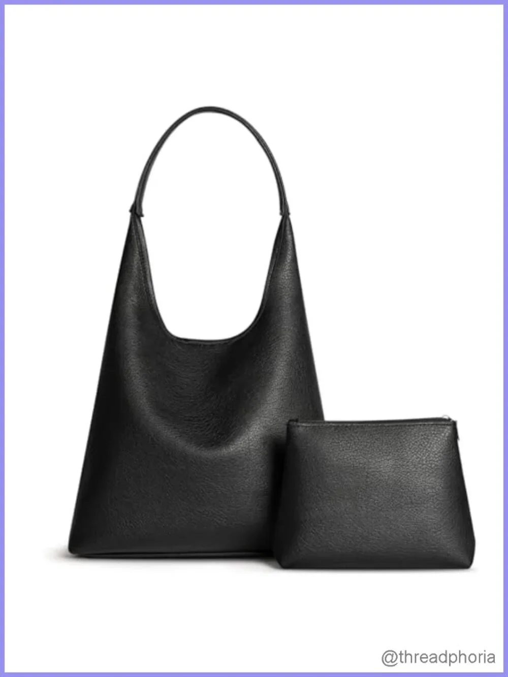 Slouchy Vegan Leather Hobo Bag Large Shoulder Purse 2-Piece Set